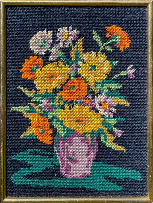Floral Bouquet on Midnight Blue