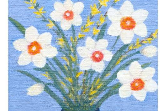 Daffodils in a Blue Vase