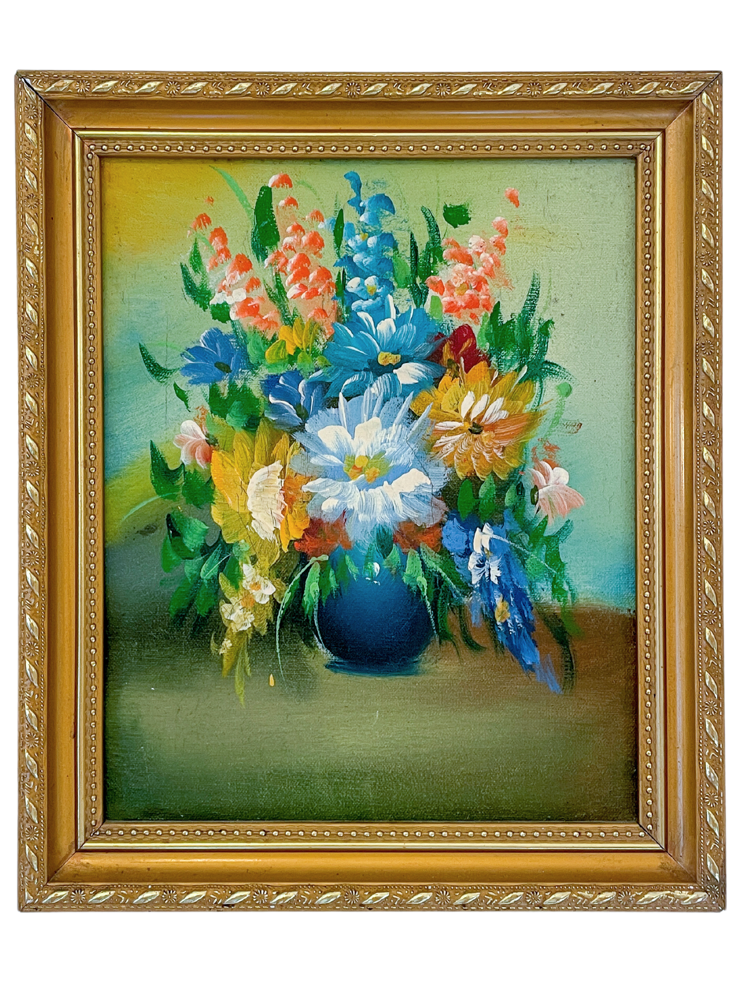 Floral Bouquet in Blue Vase
