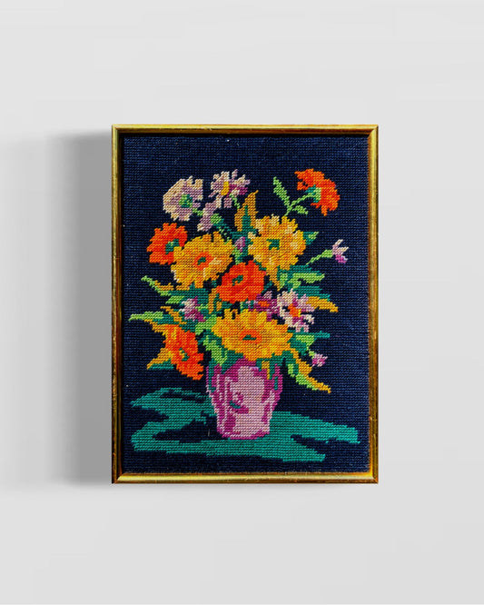 Floral Bouquet on Midnight Blue