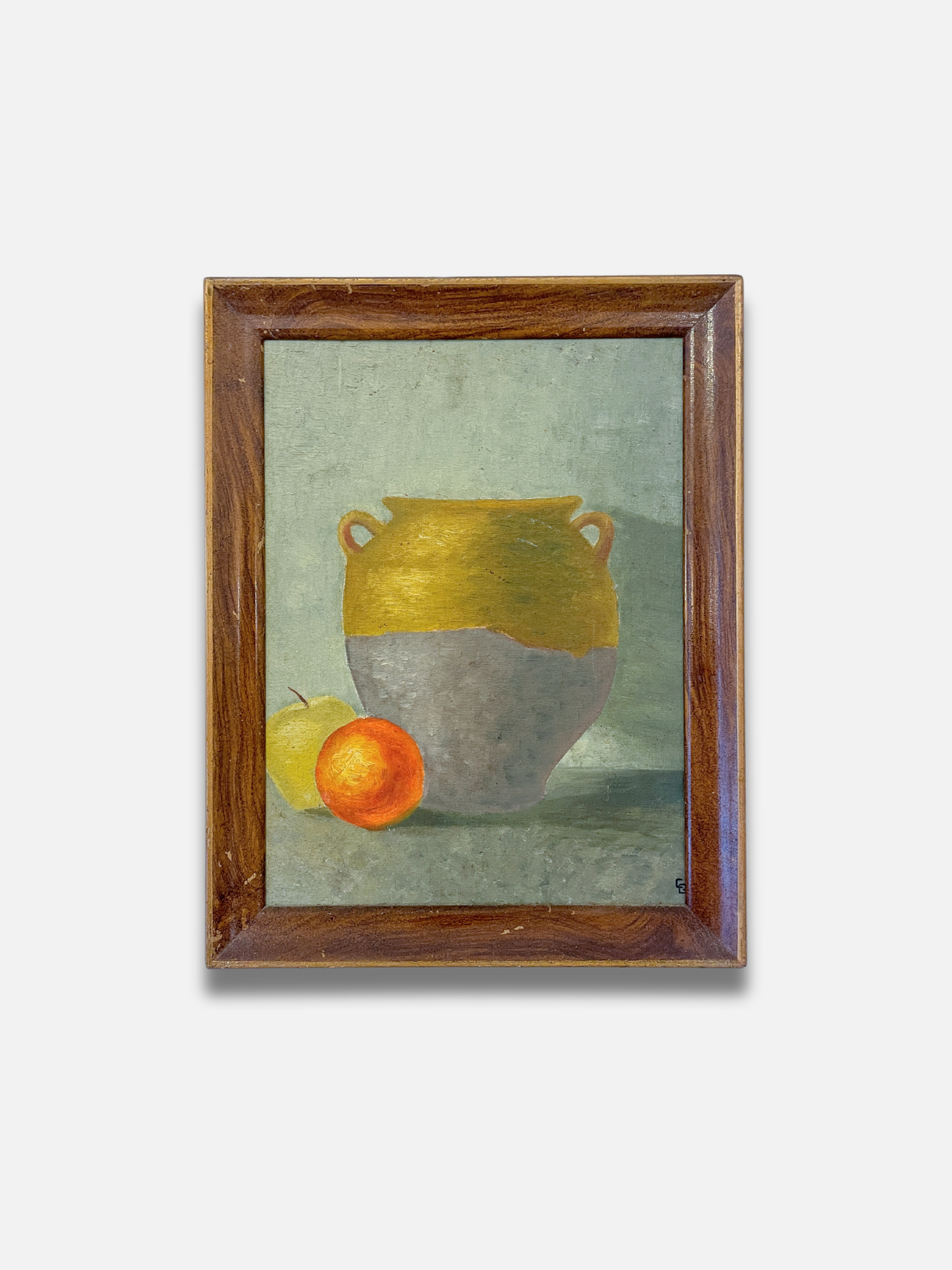 Rustic Still Life with Fruits and Pottery