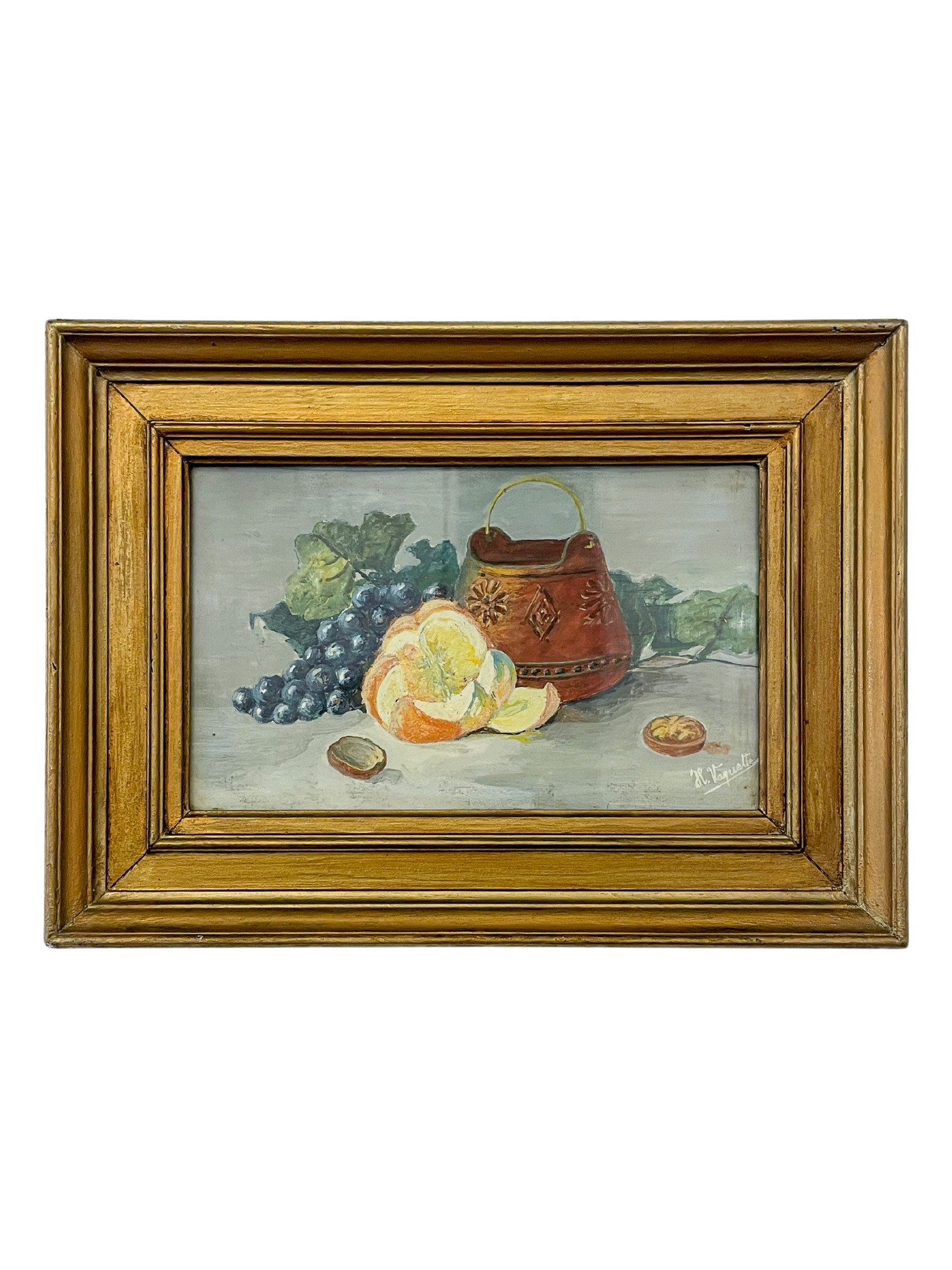 Rustic Still Life with Grapes and Citrus