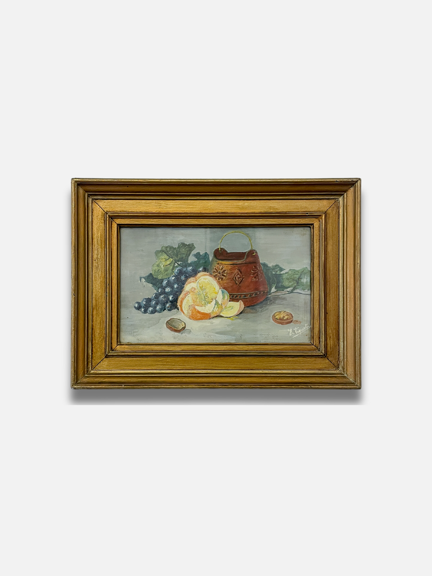 Rustic Still Life with Grapes and Citrus